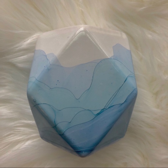 Set of 3 hand painted alcohol ink candleholders - Picture 4 of 6